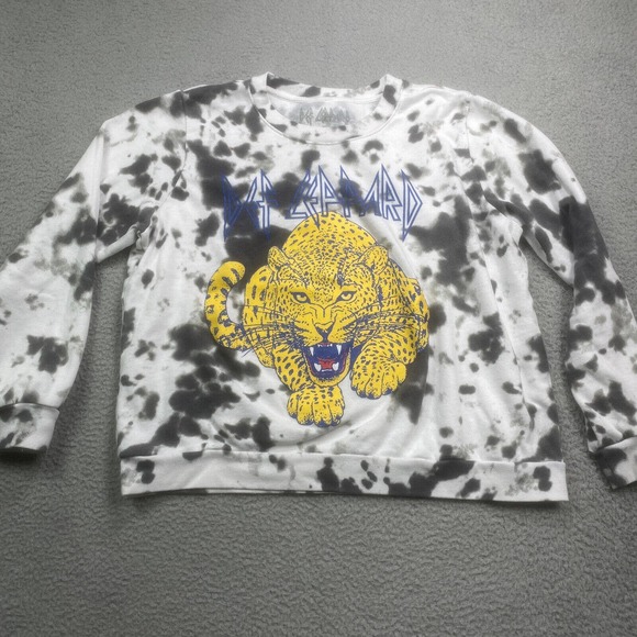 Def Leppard Sweatshirt Womens XL Music Band Tie Dye Boxy Cozy - Picture 4 of 11